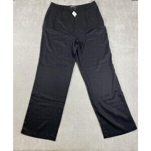 LOFT Pants Womens 12 Tall Black Pleated Wide Leg Trousers Office Work 35005544